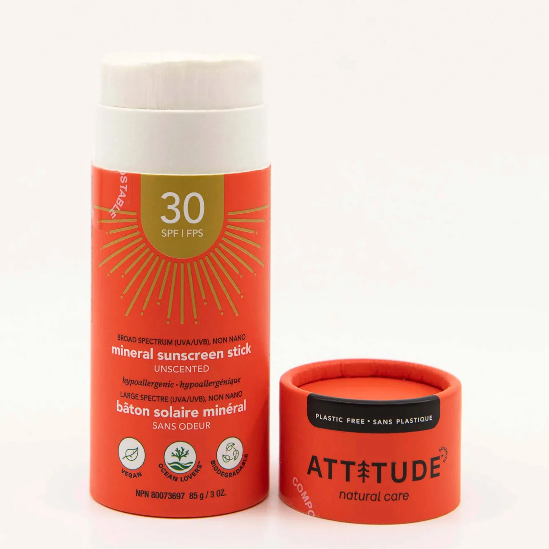 ATTITUDE - Plastic Free Mineral Sunscreen Stick SPF 30 FINAL SALE