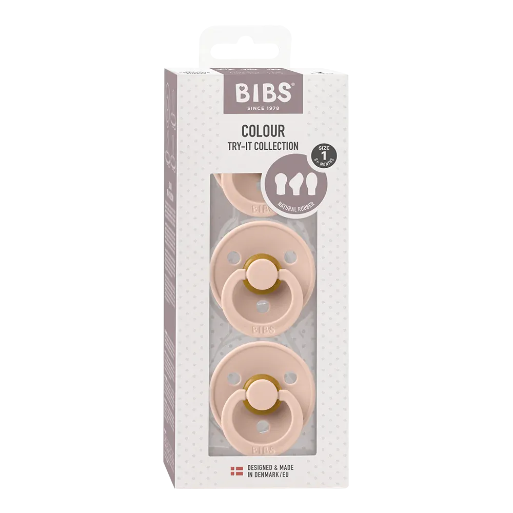 BIBS Dummies - Try-It Colour 3Pk Blush