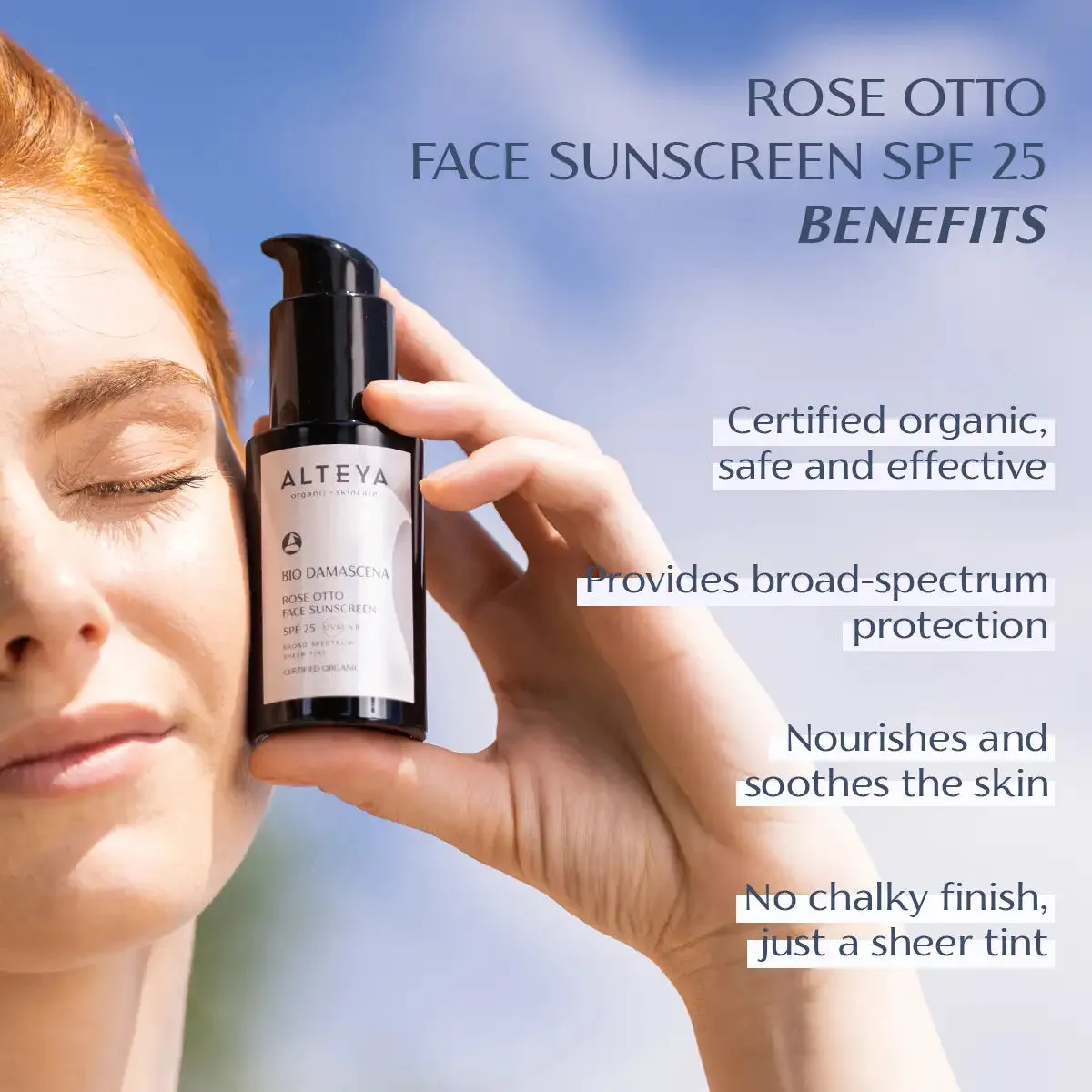 BIO DAMASCENA ORGANIC ROSE OTTO FACE SUNSCREEN CREAM SPF25