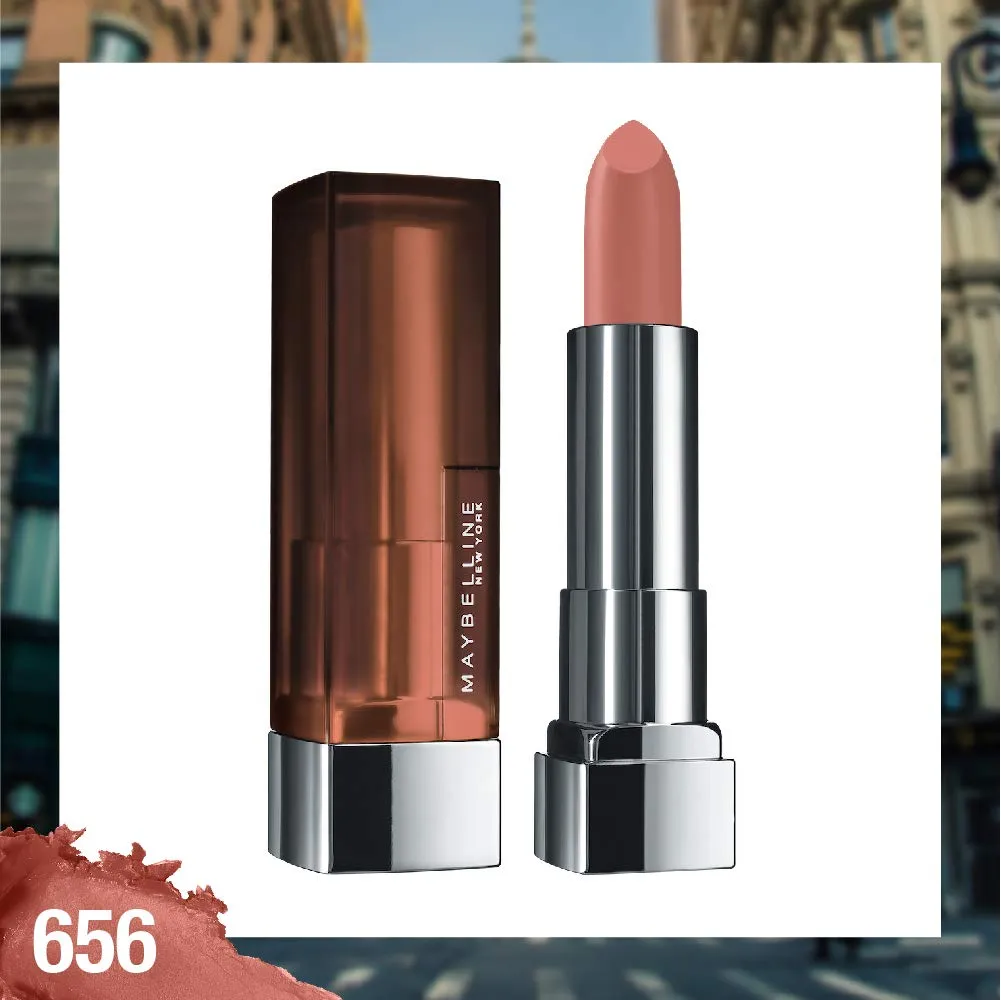 Maybelline Color Sensational Lipstick, Lip Makeup, Matte Finish, Hydrating Lipstick, Nude, Pink, Red, Plum Lip Color, Clay Crush, 0.15 oz; (Packaging May Vary)