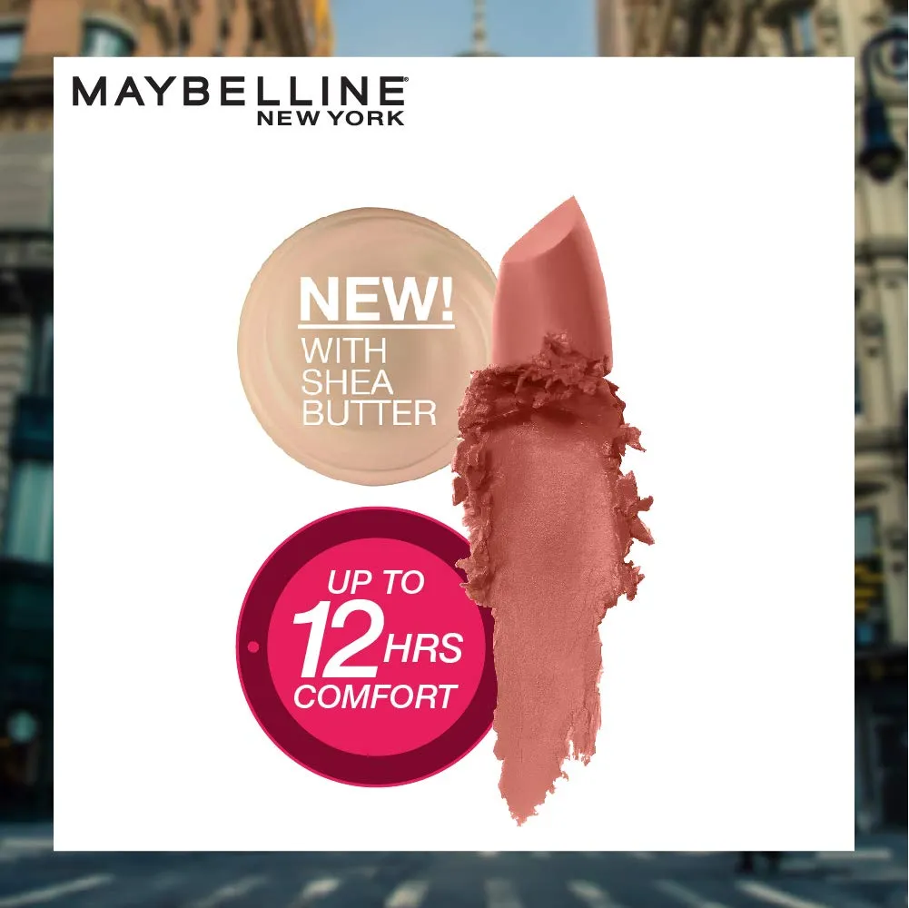 Maybelline Color Sensational Lipstick, Lip Makeup, Matte Finish, Hydrating Lipstick, Nude, Pink, Red, Plum Lip Color, Clay Crush, 0.15 oz; (Packaging May Vary)