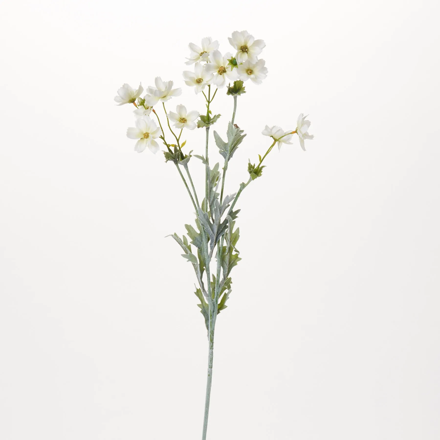 Natural White Mini Wildflower Cosmos Pick Single Long Stem Faux Floral Spray - 28"
