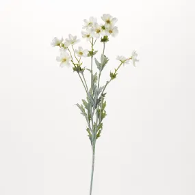 Natural White Mini Wildflower Cosmos Pick Single Long Stem Faux Floral Spray - 28"