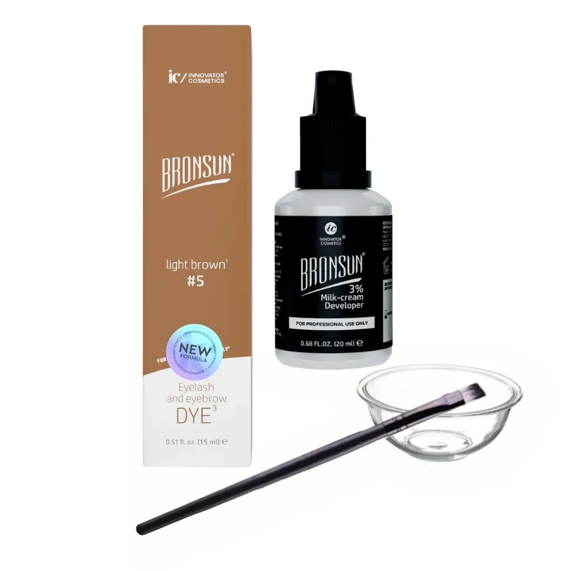 NEW Bronsun Lash & Brow Gel Dye Kit - #5 Light Brown