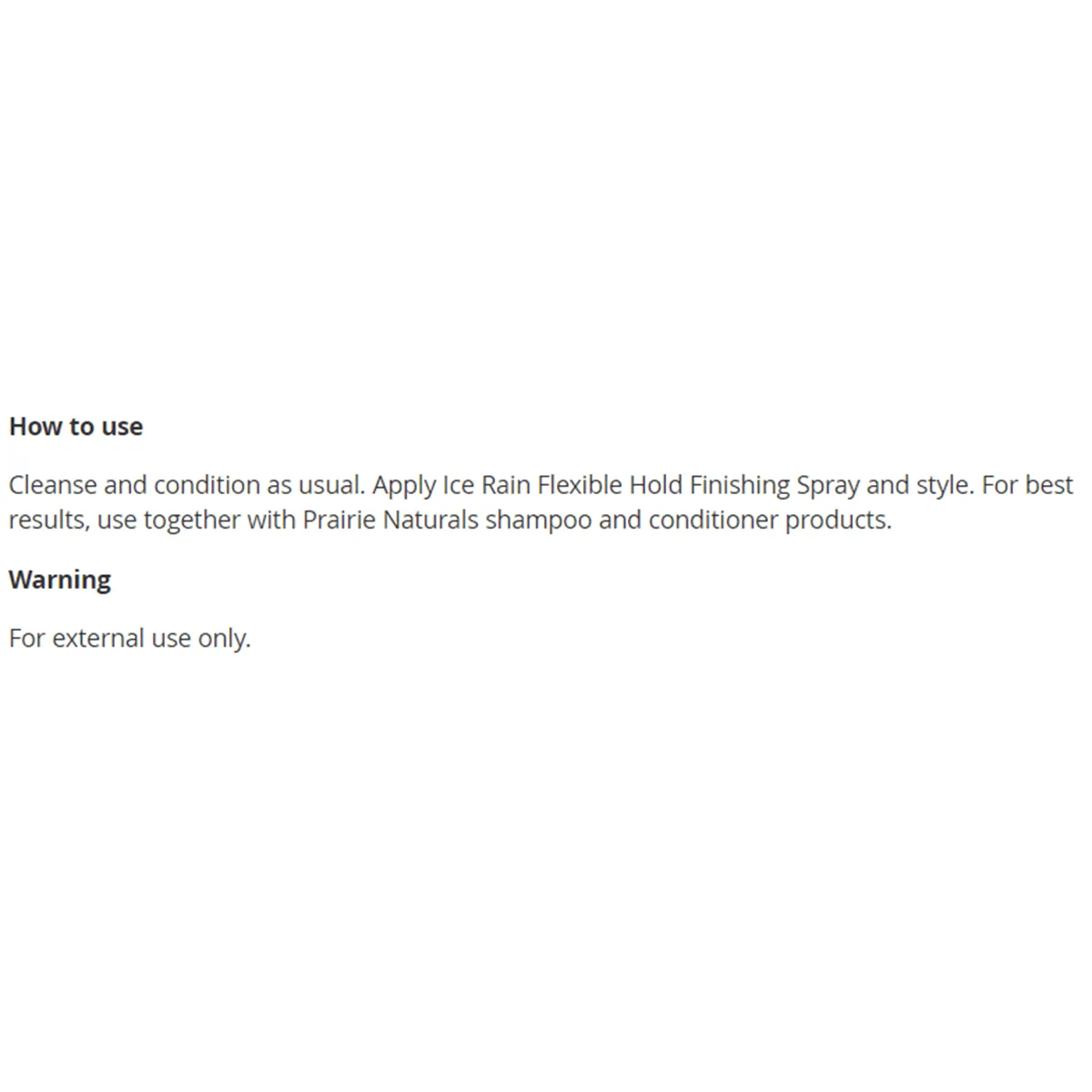 Prairie Naturals Ice Rain Regular Hold Flexible Hair Spray 250ML