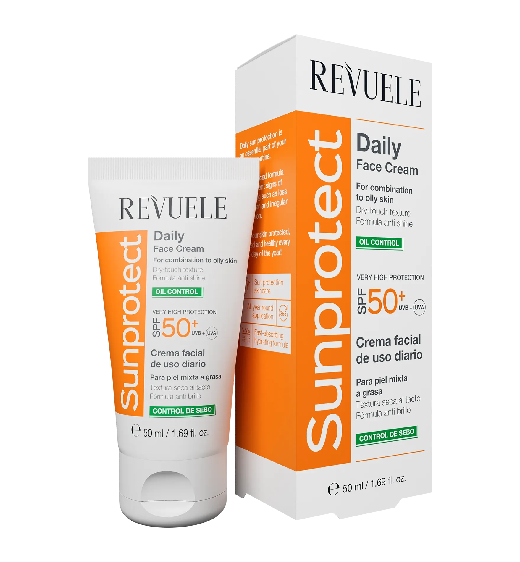 REVUELE SUNPROTECT DAILY FACE CREAM – OIL CONTROL, SPF 50  -50ml
