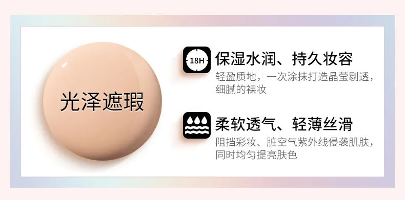 Sunscreen Air Cushion BB Face Base Flawless Pressed Powder Foundation Makeup