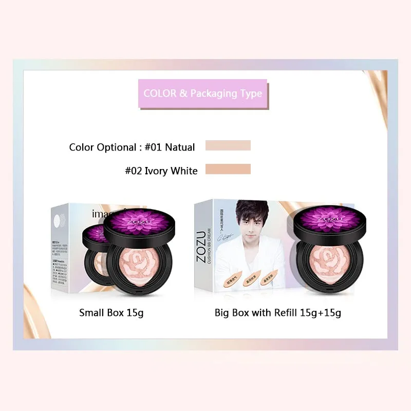 Sunscreen Air Cushion BB Face Base Flawless Pressed Powder Foundation Makeup