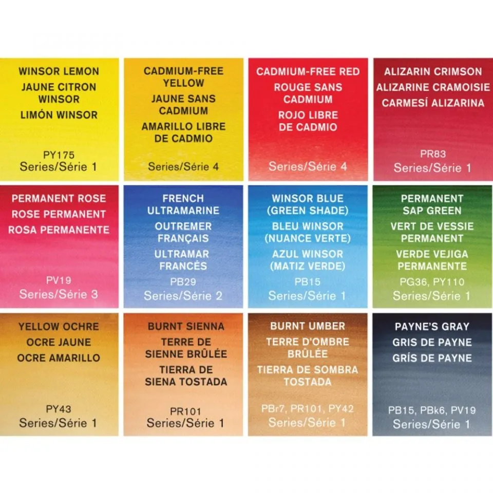 Winsor & Newton Professional Watercolour Tube Travel Tin, 12 Tubes