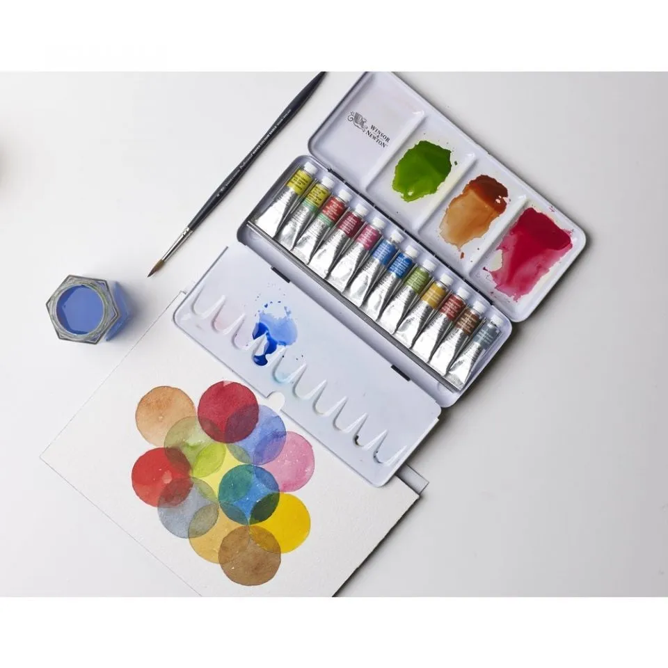 Winsor & Newton Professional Watercolour Tube Travel Tin, 12 Tubes